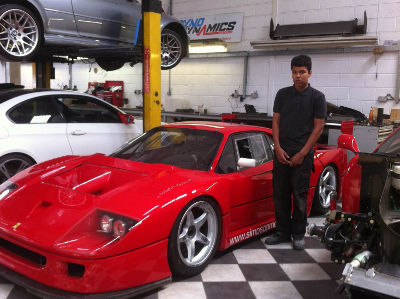 James Crook with a Ferrari F40