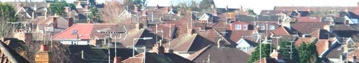 View across streets and rooftops