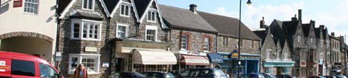 A row of shops.