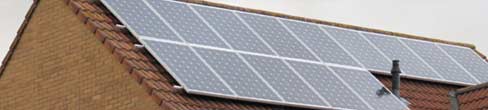 Solar panels on a building
